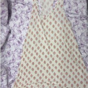 World Market Cream and Pink Mini Dress